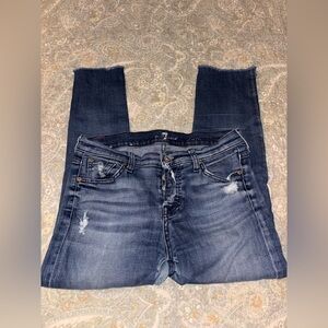 Seven For All Mankind Women's Jeans Distressed Denim‎ Size 25